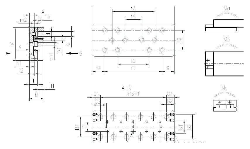 CRU4xxx cross roller linear stage dimensions