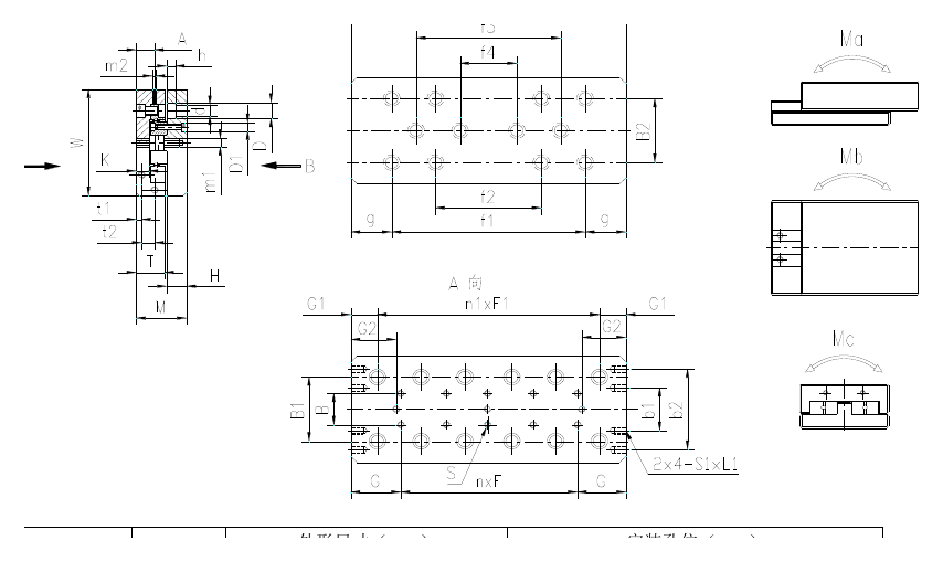 CRU6xxx cross roller linear stage dimensions